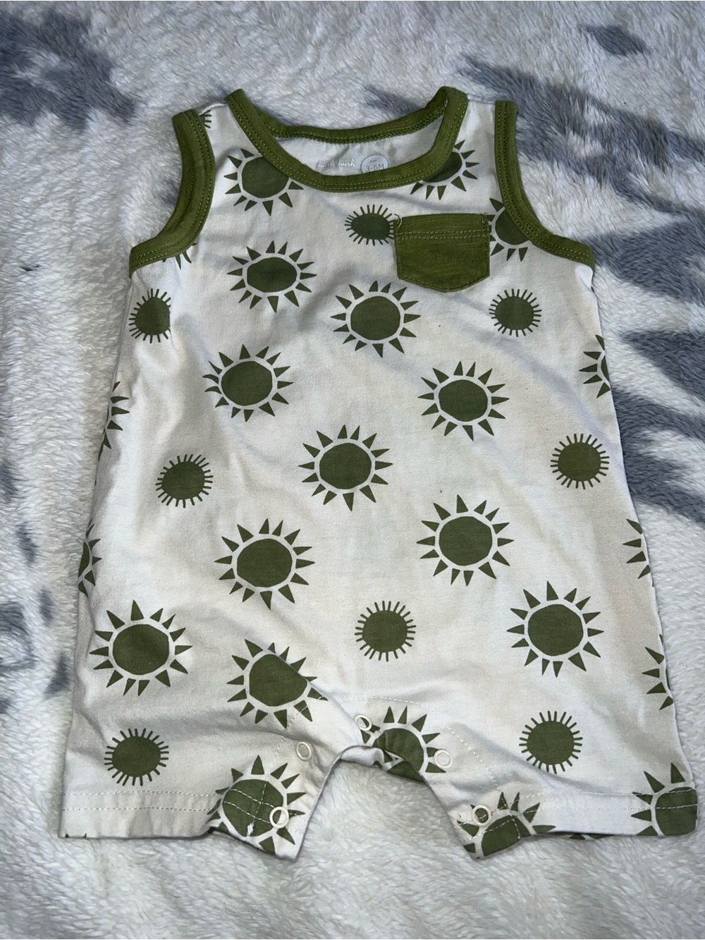 Olive Sun Print Baby One-Piece Bodysuit